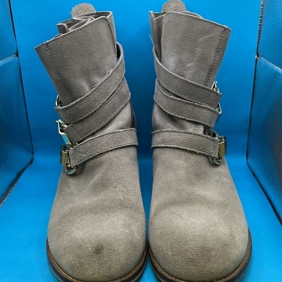 Steve Madden Haggle Women's Boots Engineer Ankle Boot Buckle Suede Gray Size 9 - Picture 2 of 8